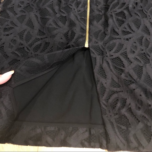 ROLAND MOURET Electra Black Lace Corset Bustier Staples Boning Pencil Dress SZ 8 - Picture 9 of 16